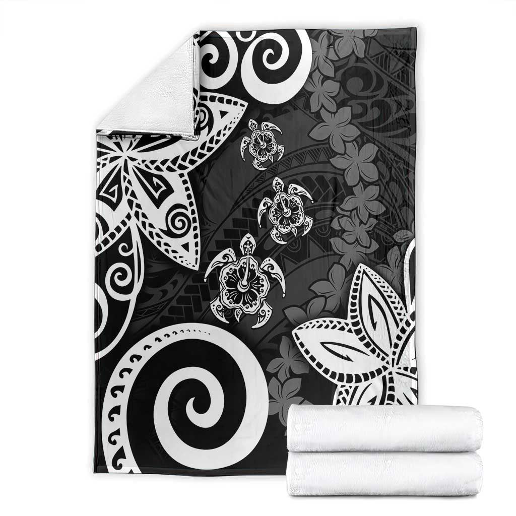 Polynesia Blanket Black Tribal Turtle Floral Pattern LT05 - Polynesian Pride