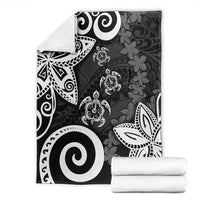 Polynesia Blanket Black Tribal Turtle Floral Pattern LT05 - Polynesian Pride