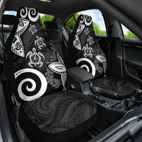 Polynesia Car Seat Cover Black Tribal Turtle Floral Pattern LT05 One Size Black - Polynesian Pride