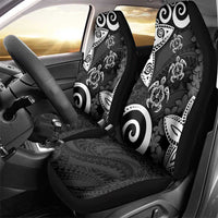 Polynesia Car Seat Cover Black Tribal Turtle Floral Pattern LT05 - Polynesian Pride