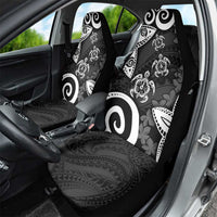 Polynesia Car Seat Cover Black Tribal Turtle Floral Pattern LT05 - Polynesian Pride