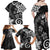 Polynesia Family Matching Off Shoulder Maxi Dress and Hawaiian Shirt Black Tribal Turtle Floral Pattern