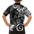 Polynesia Family Matching Puletasi and Hawaiian Shirt Black Tribal Turtle Floral Pattern