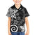 Polynesia Family Matching Puletasi and Hawaiian Shirt Black Tribal Turtle Floral Pattern