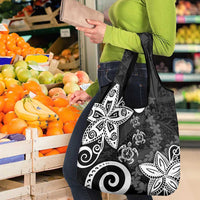 Polynesia Grocery Bag Black Tribal Turtle Floral Pattern LT05 - Polynesian Pride