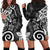 Polynesia Hoodie Dress Black Tribal Turtle Floral Pattern