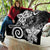 Polynesia Quilt Black Tribal Turtle Floral Pattern