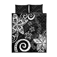 Polynesia Quilt Bed Set Black Tribal Turtle Floral Pattern LT05 - Polynesian Pride
