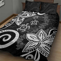 Polynesia Quilt Bed Set Black Tribal Turtle Floral Pattern LT05 - Polynesian Pride