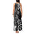 Polynesia Tank Maxi Dress Black Tribal Turtle Floral Pattern