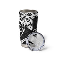 Polynesia Tumbler Cup Black Tribal Turtle Floral Pattern LT05 - Polynesian Pride
