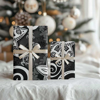 Polynesia Wrapping Paper Black Tribal Turtle Floral Pattern LT05 - Polynesian Pride