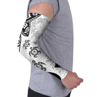 Polynesia Arm Sleeves White Tribal Turtle Floral Pattern LT05 - Polynesian Pride