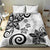 Polynesia Bedding Set White Tribal Turtle Floral Pattern