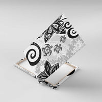 Polynesia Canvas Wall Art White Tribal Turtle Floral Pattern LT05 With Frame White - Polynesian Pride