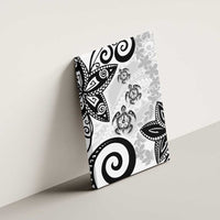 Polynesia Canvas Wall Art White Tribal Turtle Floral Pattern LT05 - Polynesian Pride