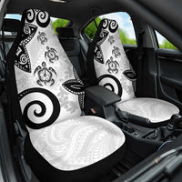 Polynesia Car Seat Cover White Tribal Turtle Floral Pattern LT05 One Size White - Polynesian Pride