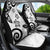 Polynesia Car Seat Cover White Tribal Turtle Floral Pattern