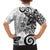 Polynesia Family Matching Off The Shoulder Long Sleeve Dress and Hawaiian Shirt White Tribal Turtle Floral Pattern