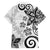 Polynesia Family Matching Puletasi and Hawaiian Shirt White Tribal Turtle Floral Pattern