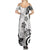 Polynesia Family Matching Summer Maxi Dress and Hawaiian Shirt White Tribal Turtle Floral Pattern