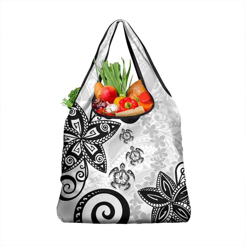 Polynesia Grocery Bag White Tribal Turtle Floral Pattern LT05 1-pack One Size White - Polynesian Pride