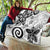 Polynesia Quilt White Tribal Turtle Floral Pattern