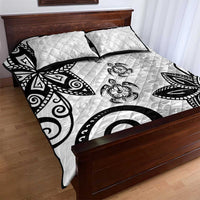 Polynesia Quilt Bed Set White Tribal Turtle Floral Pattern LT05 - Polynesian Pride