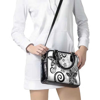 Polynesia Shoulder Handbag White Tribal Turtle Floral Pattern LT05 - Polynesian Pride