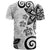 Polynesia T Shirt White Tribal Turtle Floral Pattern