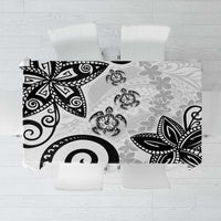 Polynesia Tablecloth White Tribal Turtle Floral Pattern LT05 White - Polynesian Pride
