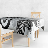 Polynesia Tablecloth White Tribal Turtle Floral Pattern LT05 - Polynesian Pride