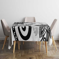 Polynesia Tablecloth White Tribal Turtle Floral Pattern LT05 - Polynesian Pride