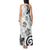 Polynesia Tank Maxi Dress White Tribal Turtle Floral Pattern