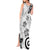 Polynesia Tank Maxi Dress White Tribal Turtle Floral Pattern