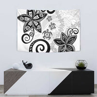 Polynesia Tapestry White Tribal Turtle Floral Pattern LT05 - Polynesian Pride