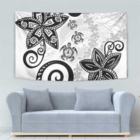 Polynesia Tapestry White Tribal Turtle Floral Pattern LT05 - Polynesian Pride