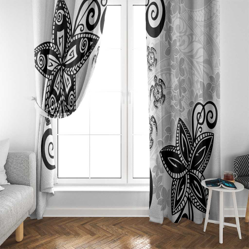 Polynesia Window Curtain White Tribal Turtle Floral Pattern LT05 - Polynesian Pride