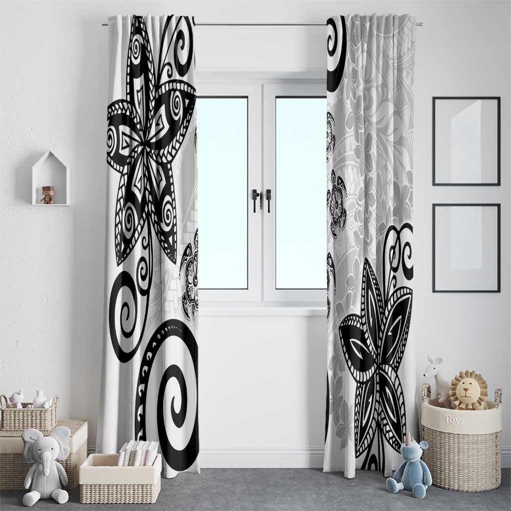 Polynesia Window Curtain White Tribal Turtle Floral Pattern LT05 - Polynesian Pride