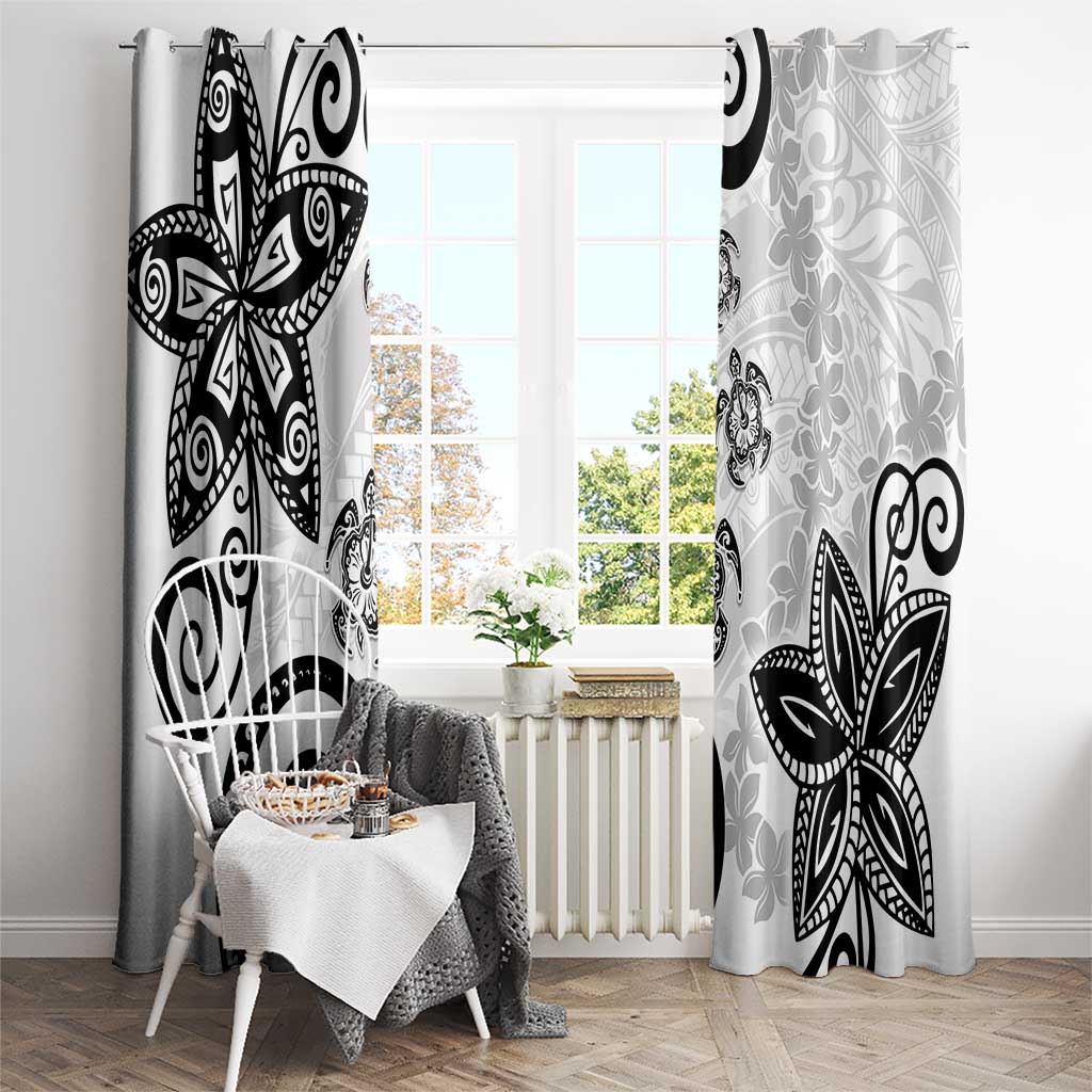 Polynesia Window Curtain White Tribal Turtle Floral Pattern LT05 - Polynesian Pride