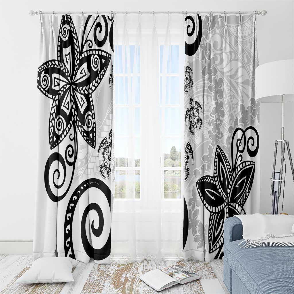 Polynesia Window Curtain White Tribal Turtle Floral Pattern LT05 - Polynesian Pride