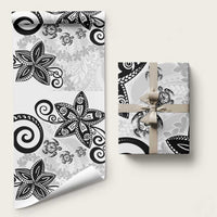 Polynesia Wrapping Paper White Tribal Turtle Floral Pattern LT05 58" × 23" White - Polynesian Pride