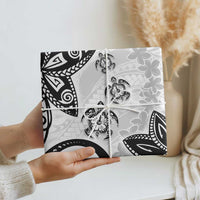 Polynesia Wrapping Paper White Tribal Turtle Floral Pattern LT05 - Polynesian Pride
