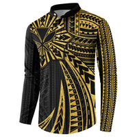 Hawaii And Philippines Button Sweatshirt Kanaka Maoli With Tribal Sun Together Gold LT05 - Polynesian Pride