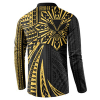 Hawaii And Philippines Button Sweatshirt Kanaka Maoli With Tribal Sun Together Gold LT05 - Polynesian Pride