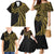 Hawaii And Philippines Family Matching Mermaid Dress and Hawaiian Shirt Kanaka Maoli With Tribal Sun Together Gold