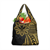 Hawaii And Philippines Grocery Bag Kanaka Maoli With Tribal Sun Together Gold LT05 1-pack One Size Gold - Polynesian Pride