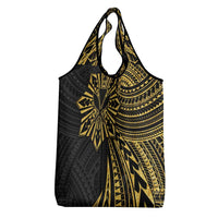 Hawaii And Philippines Grocery Bag Kanaka Maoli With Tribal Sun Together Gold LT05 - Polynesian Pride