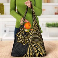 Hawaii And Philippines Grocery Bag Kanaka Maoli With Tribal Sun Together Gold LT05 - Polynesian Pride