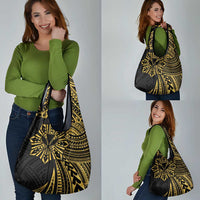 Hawaii And Philippines Grocery Bag Kanaka Maoli With Tribal Sun Together Gold LT05 - Polynesian Pride